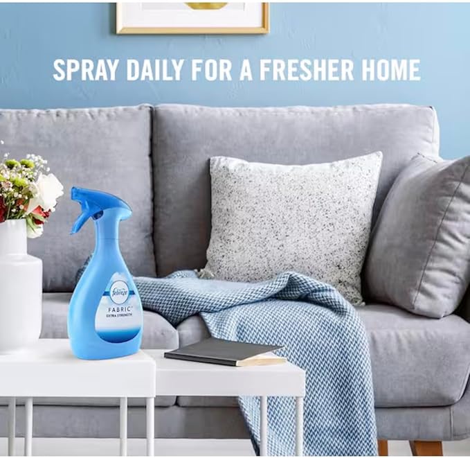 Fabric Spray Air Freshener RefillFresh Scent Extra Strength Odor-Fighting Formula 67.6 fl oz Large Refill Bottle Eliminates Tough Odors from Fabrics Furniture.