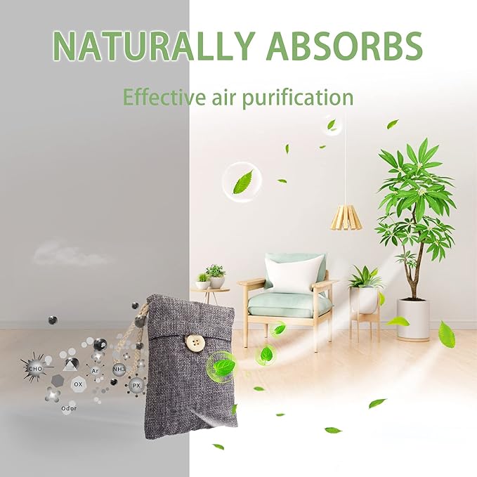Charcoal Bags Odor Absorber (10x100g+4x200g) Activated Bamboo Charcoal Air Purifying Bags Charcoal Odor Eliminating Bags for Home &amp Car Shoes Closet Pet -14 PACK