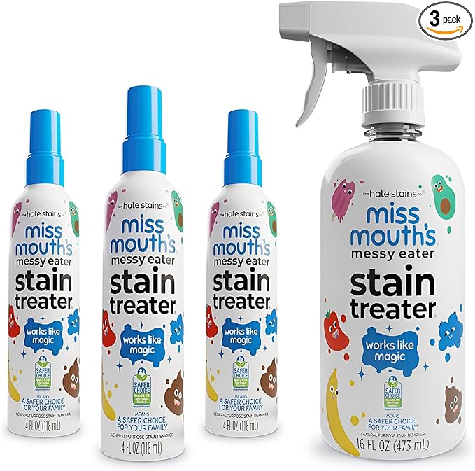 Miss Mouth's Messy Eater Stain Treater - 3 Pack Stain Remover Spray and 16oz Bottle