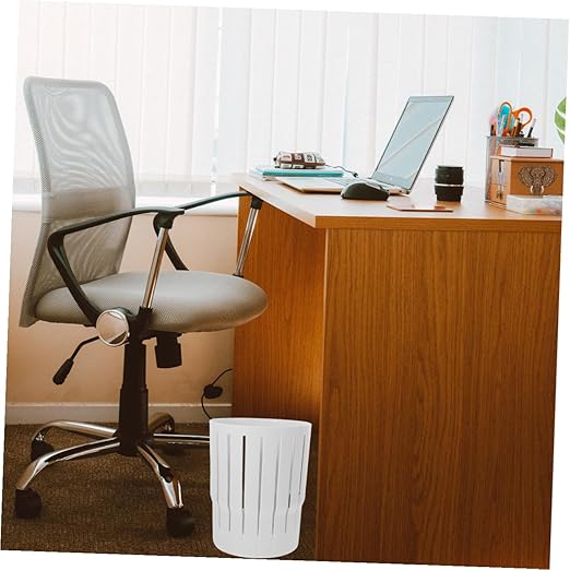 TIDTALEO Hollow-Out Small Trash Can Thick Open-Top Garbage Bucket White for Office Bathroom Bedroom Multi-Function Wastebasket