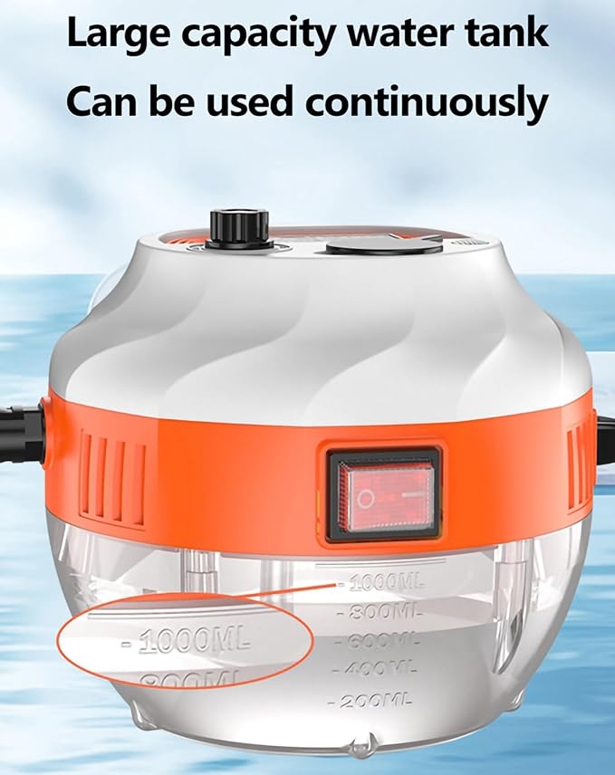 1600W High pressure steam cleaners 1000ml Handheld Steam Cleaner Machine Portable Multifunctional High-Temperature Steam Cleaner for Air Conditioner Washing Machine Microwave Oven (Color : Orange)