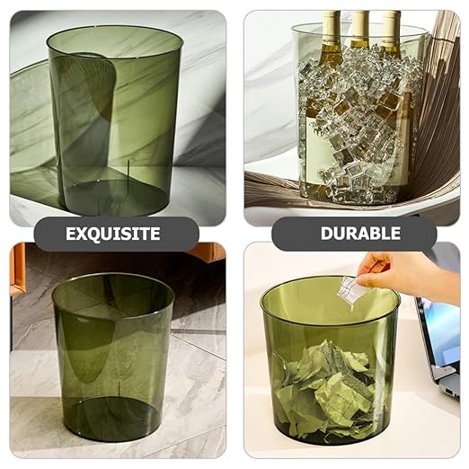 ARTIBETTER Large Capacity Trash Can Household Garbage Bin Plastic Wastebasket for Living Room Office Bathroom Green XL Open-top Trash Storage Container