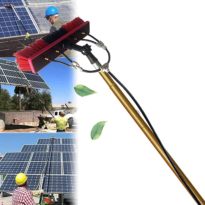 Water Fed Pole Kit Window Cleaning Brush Outdoor Window Glass Solar Panel Cleaning Extendable Telescopic Pole Water Fed Brush Spray Washer for Cleaning Window Solar Panels3.6m/12FT