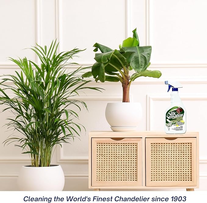 Sparkle Plenty Silk Sensation Artificial Flower &amp Leaf Cleaner &amp Shine Fake Flower Dusting Spray Silk Plant Cleaner Spray No Wipe Drip Dry Cleaning Supplies for Artificial Tree (1 Gallon 2