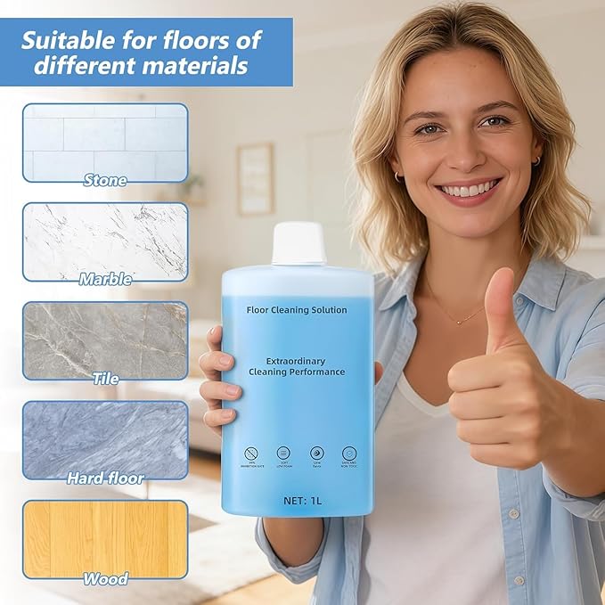 2-Pack Floor Cleaning Solution Compatible with Roborock Saros S8 S7 Q Revo Q Series Floor Cleaner for Hardwood for Robot &amp Wet Dry Vacuums Mopping 2L 33.8 Fl. OZ Original Flavor
