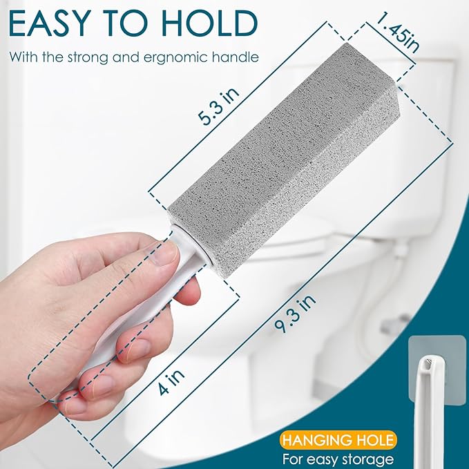 20 Pack Pumice Stone Toilet Bowl Cleaner Pumice Stone with Handle for Toilet Cleaning Remove Limescale Rust Cleaning Supplies for Toilet Pool Bathroom Sink