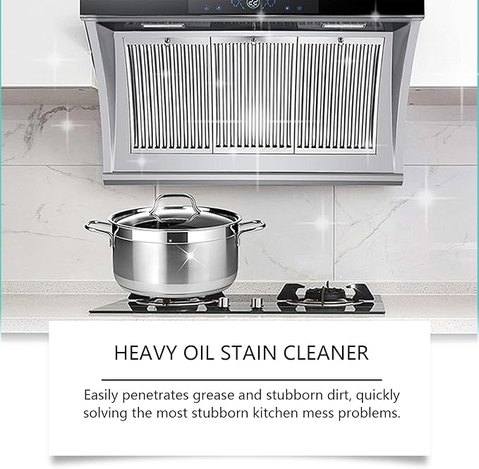 Kitchen Heavy Duty Grease Cleaner - Stain Remover For Stoves Range Hoods - Safe For Multiple Surfaces(2PCS)