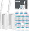 2 Pack Disposable Toilet Brush Set with 60 Refills Wall-mounted Toilet Bowl Wand Kit-2 Extend Toliet Wand 2 Storage Holder&amp60 Disposable Refill Pre-Filled Cleaning Solution for Deep Cleaning Toi