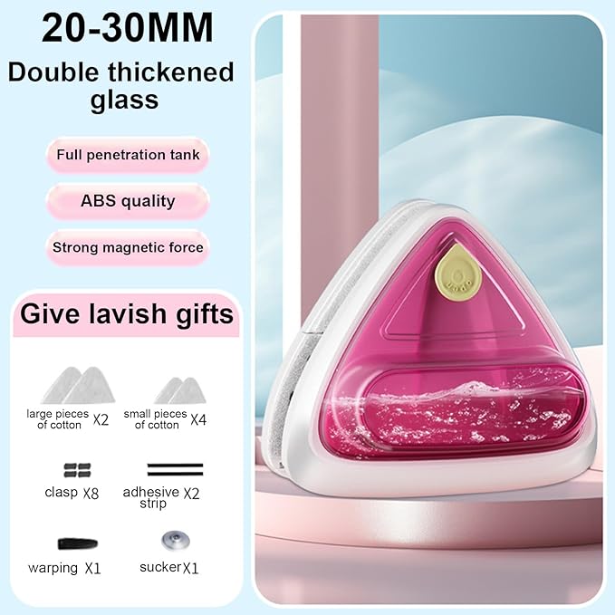 Double Sided Window Cleaner Cleaner Brush Glass Window Cleaning Wipers For High-Rises Double Glazings