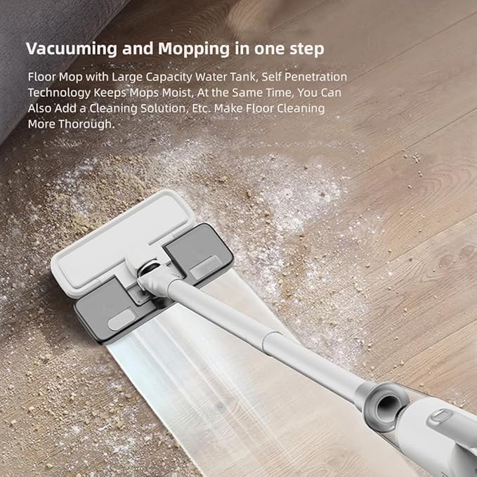 Cordless Stick Wet Dry Vacuum Cleaner with Mop 15000pa Suction Lightweight Stick Vacuum Mop All in One Handheld Vacuum Household Upright Vacuum Cleaner and Mop Combo for Hard Floor Pet Hairs (Black)