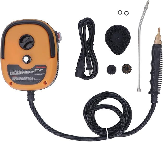 High Pressure Steam Cleaner 2500W Portable Handheld Steam Cleaning Machine with Brush Heads High Temperature Circuit for Kitchen Furniture Bathroom Car (US Plug 110V)