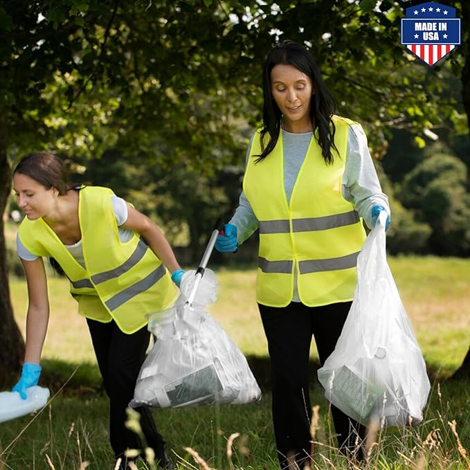 Fuxury 30-33 Gallon Trash Bags Medium Duty 250 Count Garbage Bags 32 x 38 Extra Large Clear Trash Bags 0.6 Mil Plastic Bags for Serious Garbage Cleanup Made in USA