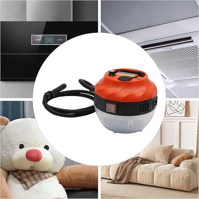 1600W Handheld Steam Cleaner Steam Cleaner with 6 Adjustable Gears High Temp Pressurized Steam Cleaner Machine for Homes Hotels Restaurants Car Maintenance Stores Orange