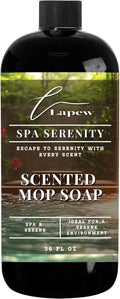 Lapew Spa Serenity Scented Mop Soap - Luxury Floor Cleaner Concentrate for Mopping Tile Laminate Vinyl &amp Hardwood | Streak-Free Low-Foam | 36 oz