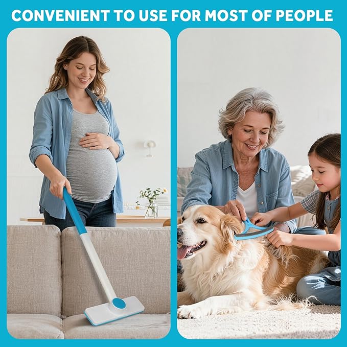 Pet Hair Removal Tool - Pet Hair Remover for Cat &amp Dog Hair Cleaning Carpet Rake for Fabric Furniture Pet Carpet Cleaner Come with Adhesive Hook Convenient to Hang &amp Store an Ideal for Pets