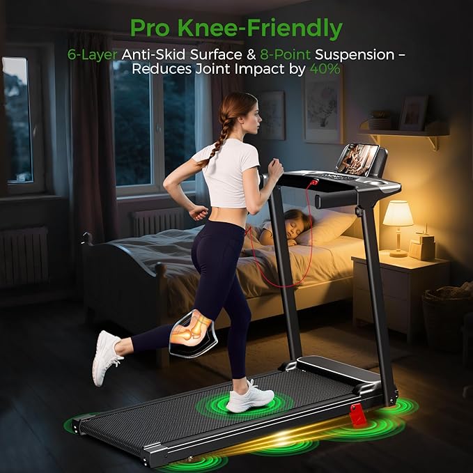 Portable Treadmill with Incline 3.0HP Walking Pad with Handle Bar 3-in-1 Foldable Treadmill for Home Office Small Space with Quiet Brushless 300 LBS Capacity