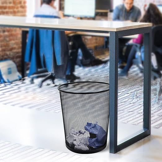 Black Mesh Trash Cans 4 Gallon 10 Pack Metal Wire Wastebaskets Waste Basket Trash Can Small Trash Cans Recycling Garbage Container Bin for Office Home Bedroom