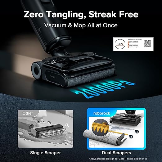 roborock F25 ACE Combo Wet Dry Vacuum Cleaner 5-in-1 Cordless Stick Vacuum Mop Smart Hard Floor Washer with 180° Lie-Flat AI Assitant Wheels Self Cleaning 65 min Runtime Whole House Cleaning