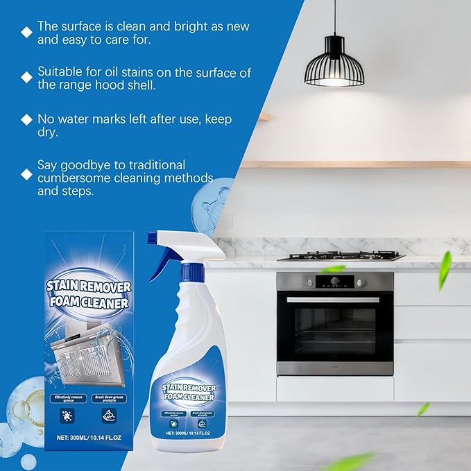 Multi-Surface Oil Stain Cleaner 300ml Spray Easy To Use Suitable For Kitchen Stove Household Cleaning(2pcs)