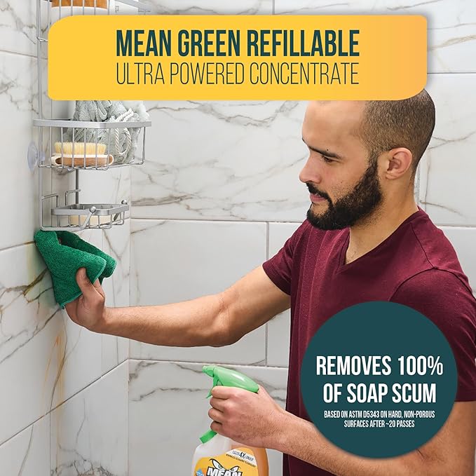 Mean Green Ultra Powered Refillable Cleaner Concentrate Variety 3 Pack – Multi-Purpose Citrus &amp Green Tea Bathroom Tropical Breeze Glass Fresh – 14.3 fl oz Each
