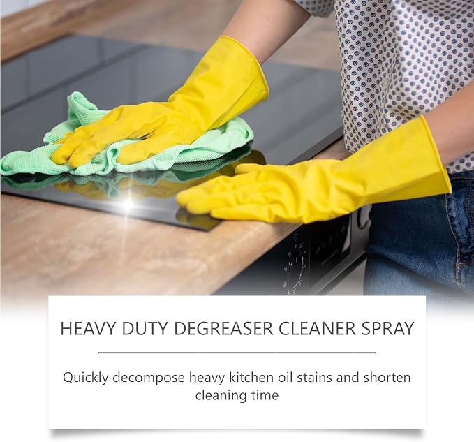 Heavy Duty Kitchen Degreaser Spray - Fast Acting For Stoves Range Hoods Grills - Easy Clean Formula(2PCS)