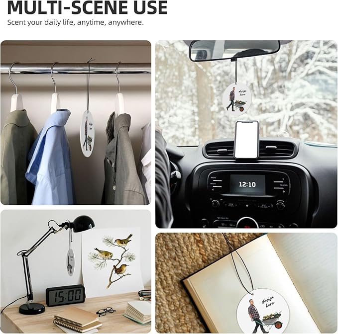 100 PCS Custom Car Air Freshener Design Personalized Automotive Interior Decor with Photo Customized Hanging Lavender Scented Ornament Car Accessory