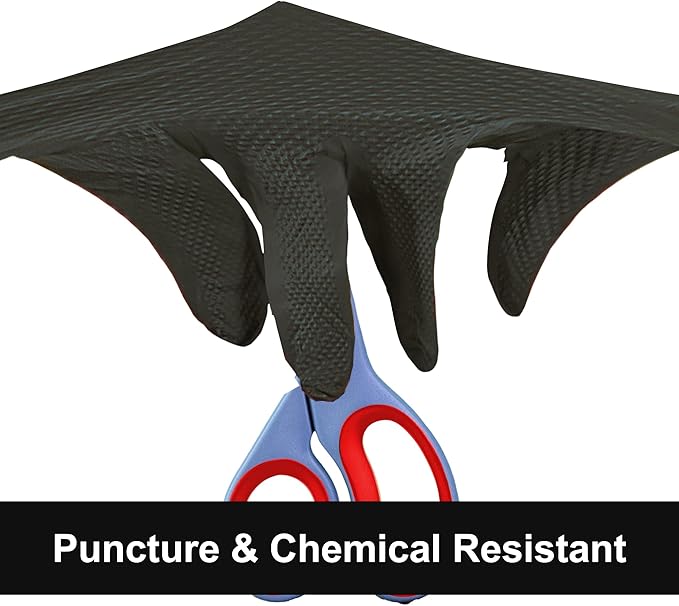 GLOVEWORKS Green Nitrile Gloves 8 Mil Disposable Heavy Duty Raised Diamond Texture Latex Free Industrial Mechanic Glove