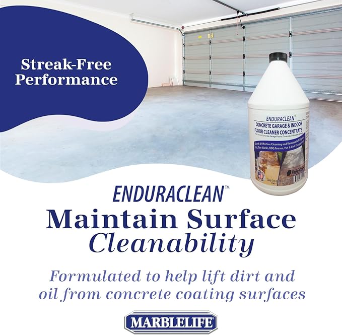 Marblelife EnduraCLEAN Garage and Indoor Concrete Floor Coating Cleaner Effective Basement &amp Garage Floor Cleaner Effective Concrete Cleaner Ready-To-Use Cement Cleaner &amp Degreaser 128 oz