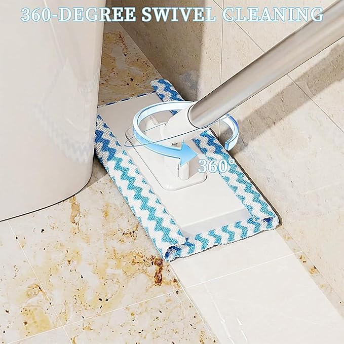 Floor MopNo-Wash Detachable Retractable | Zero Waste Cleaning Lazy Mop - for Home Office Apartment Bedroom Kitchen Tiles Glass Wood Baseboard