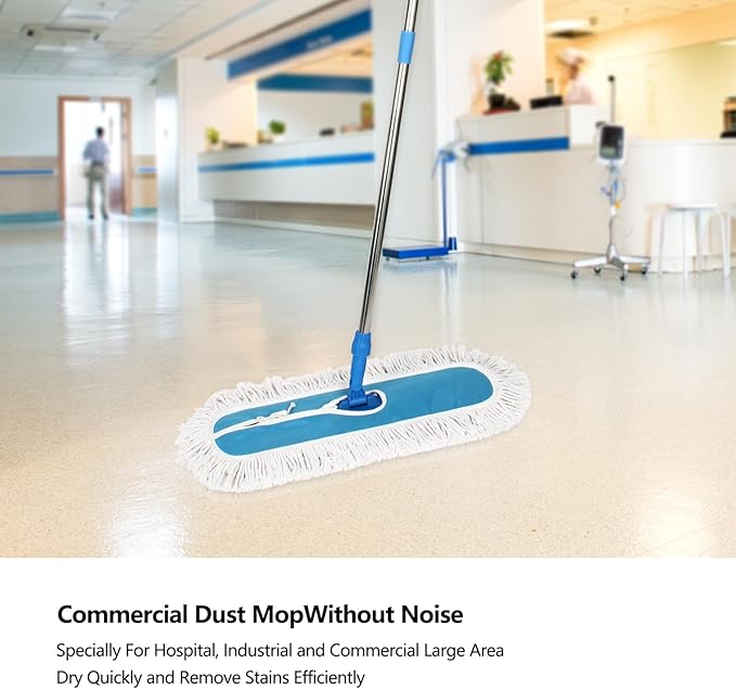 36 Commercial Dust Mop MEIBEI Dust Floor Mop with Cotton mop Head Dust Mop for Hardwood Floors with Long Handle Industrial Dust Mop for Factory Shopping Mall Garage Company Hotel (36*5 inch)