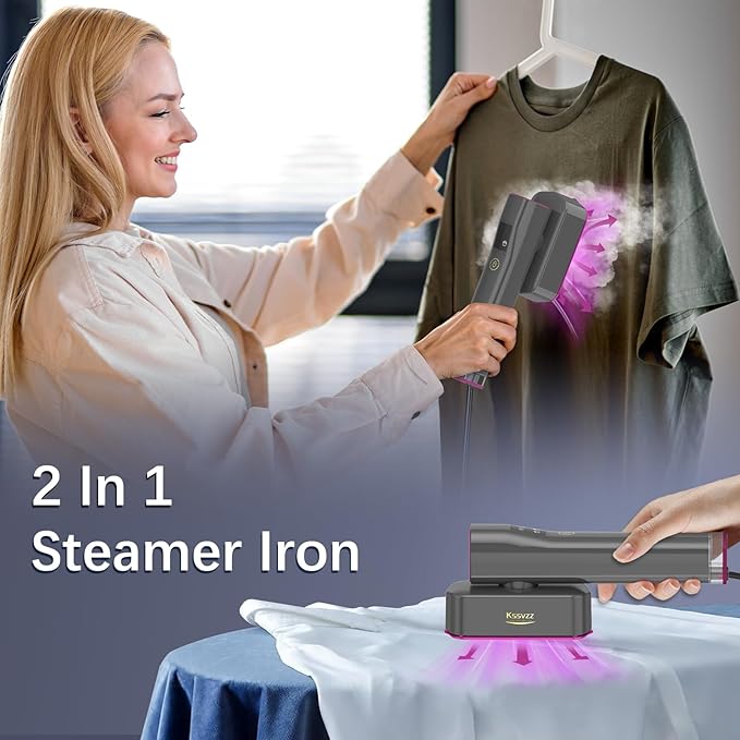 Portable Travel Steamer Iron for Clothes with LCD Touch Screen - 4 Mode Handheld Mini Clothing Steam Iron Small Garment Steamer Ironing Machine Hand Held Fabric Steamer for Home Travel (120V ONLY)
