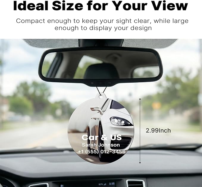 50PCS Custom Logo Bulk Car Air Fresheners Wholesale Custom Double-Sided Car Air Fresheners with Photo Text Logo Suitable for Truck and Car Drivers as Well as Business Logos (50 Rount)