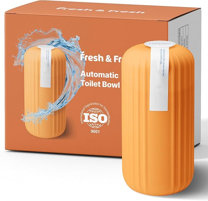 Fresh &amp Fresh Automatic Toilet Bowl Cleaners (Sunset Orange) - 68 Bottles(UPTO 2500 FLUSHES/Bottle) Commercial and Residential Cleaner 3-4 MONTH Lasting Toilet Bowl Cleaner Bottle