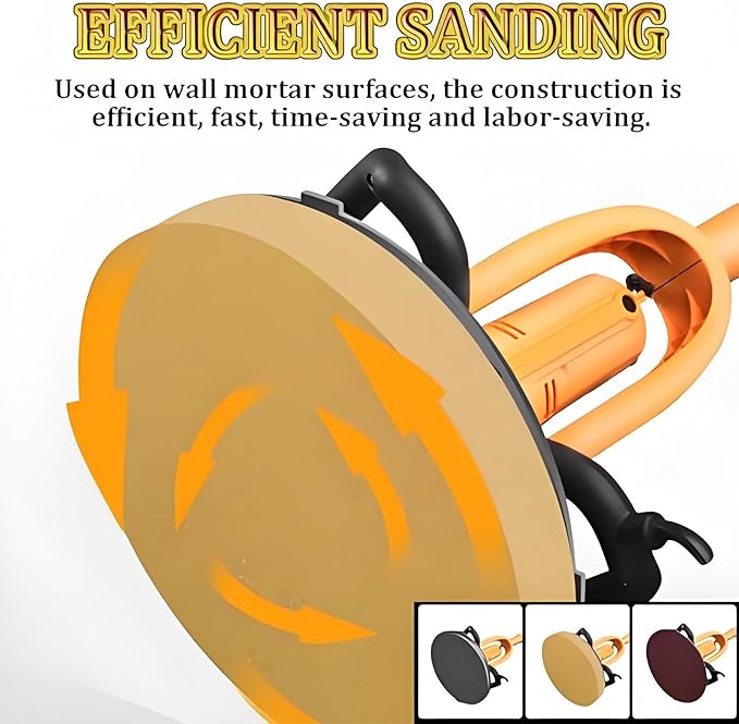 2880W Wall Smoothing Machine 80-200RPM Handheld Drywall Sander Electric Plaster Mortar Cement Putty Trowel With 6 Adjustable Speed And LED For Smoothing Concrete Surfaces(110V)