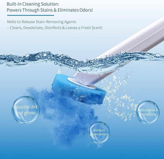 Toilet Brush with 120 Refills White Toilet Cleaning Brush Toilet Bowl Brush Toilet Brush Refill for Efficient and Deep Scrub Toilet
