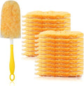 Duster Refills Bulk Compatible with Swiffer Dusters Swiffer Microfibre dust Cleaner for Cleaning Home Office Furniture (Yellow 20 PCS (360°)+Handle)