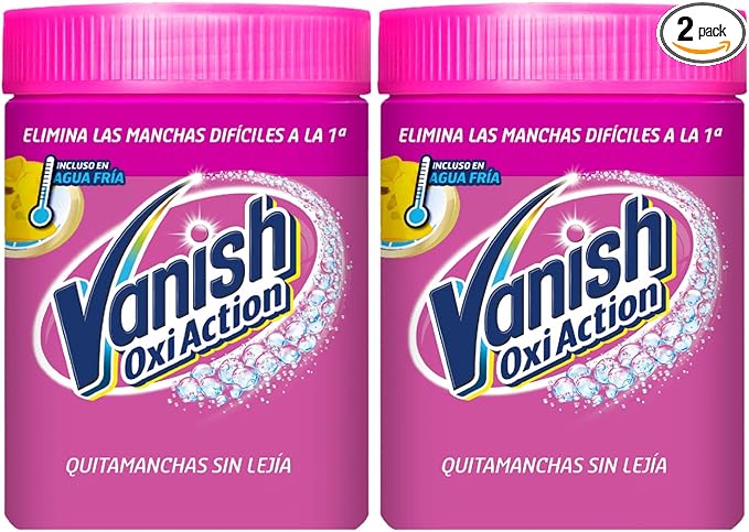 Vanish Oxi Action Stain Remover for Dust Clothes formula without bleach pack of 2 x 900g - total 1800g