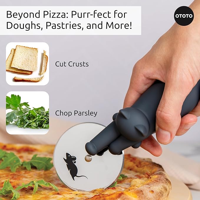 OTOTO Bundle of 2 Dracowave Dragon Microwave Cleaner + Kitty Cat Pizza Cutter Cute Kitchen Gadgets Cute Gifts