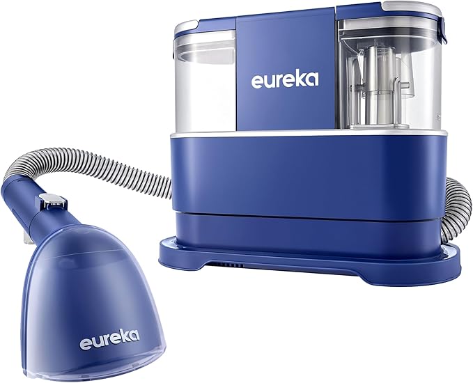 EUREKA Portable Carpet and Upholstery Cleaner Spot Cleaner for Pets Stain Remover for Carpet Area Rugs Upholstery Coaches and Car 50.7oz Large Water Tank NEY100 with Cleaning Formula Blue