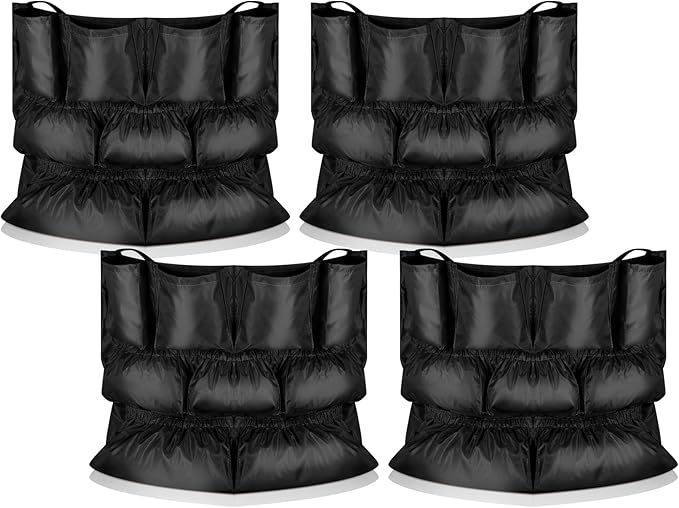 Frienda 4 Pcs Trash Can Caddy Bag Cleaning Caddy Bag for Garbage Bins Trash Holder Cart Garbage Bin Storage Organizer Fits 32-50 Gallon Can Janitorial Storage Cleaning Supplies (Black)