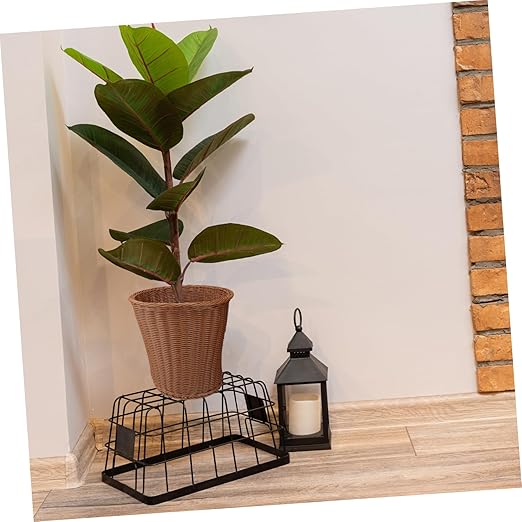Woven Rattan Trash Can Household Wastebasket Multi Purpose Storage Basket for Bedroom Bathroom Office Random Color Random Color