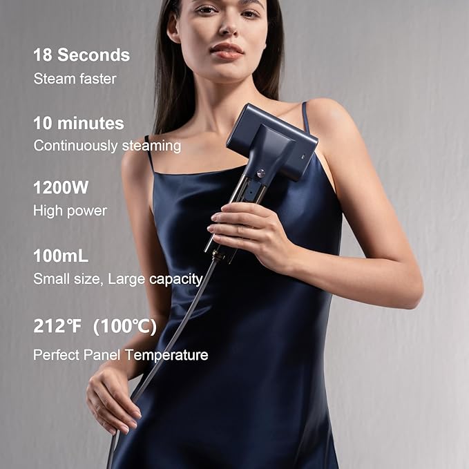 G10 Steamer for Clothes Portable Iron and Travel Steamer Handheld Garment Steamer 0.9 lbs1200W Mini Steam Iron for Travel and Home (Only for 120V) Navy Blue