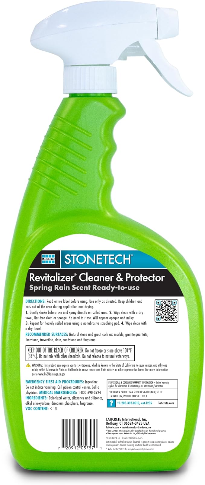 Stone Surface Cleaner Spray for Stonetech Revitalizer Cleaner and Protector 3‑in‑1 Ready to Use Spring Rain Bottle for Granite &amp Marble Reseals &amp Refreshes Natural Stone Countertops &amp Ti
