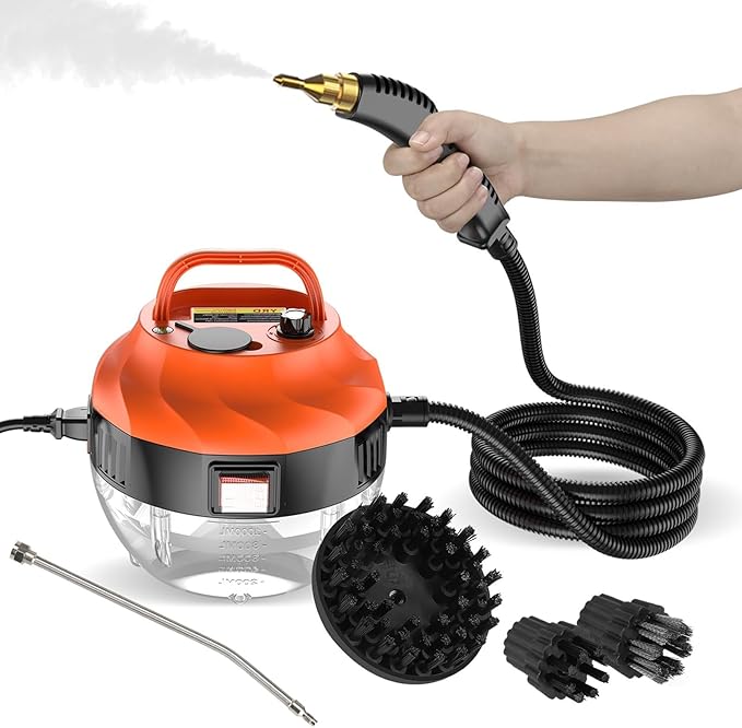 Steam Cleaner Handheld Steam Cleaner 1500WSofa CleanerPortable Multifunctional Steam Cleaner with Brush Heads for Deep Cleaning Kitchen