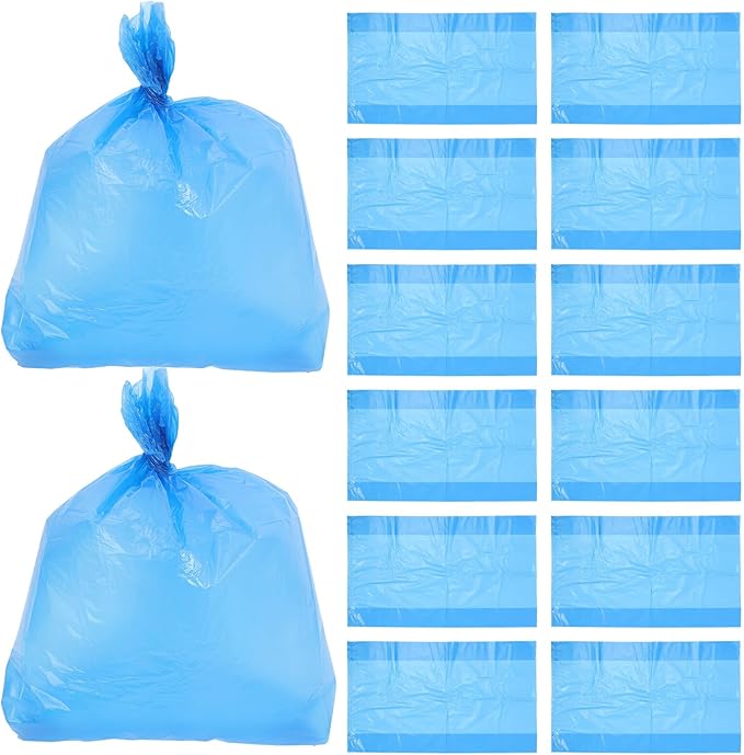 HEMOTON 50pcs Tear-resistant Garbage Bags 80x100cm Large Blue Kitchen Trash Can Liners Thickened Plastic Wastebasket Bags for Hotel Restaurant Office Sanitation Use