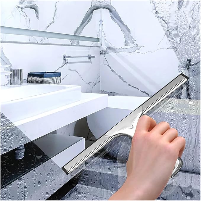 Stainless Steel 10'' INCH Window Glass Wiper Mirror Scraper Car Hotel Cleaning Tool(SLIVER)