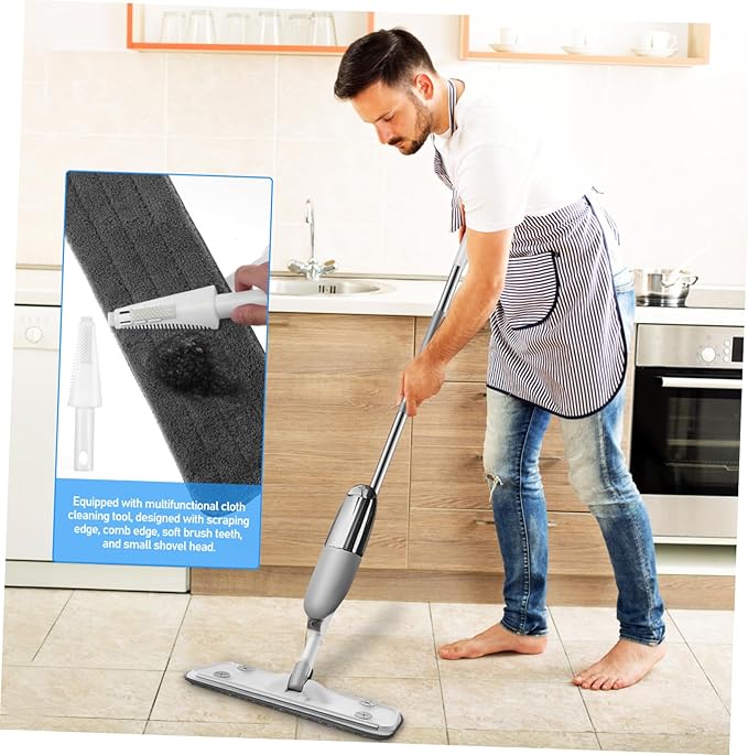 Refillable Spray Mop with Rotatable Head and Replacement Pads Versatile Wet Dry for Hardwood Tile and Marble Floors Efficient Removal with Easy to Replace