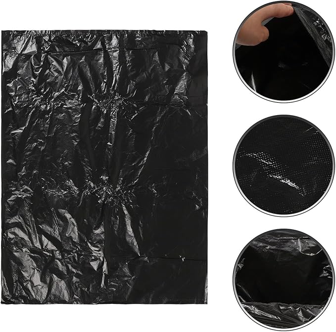 Black Garbage Bags 90x110cm 2.5 Mil Thick 25pcs Plastic Trash Bags for Bathroom Bedroom Kitchen Waste Disposal