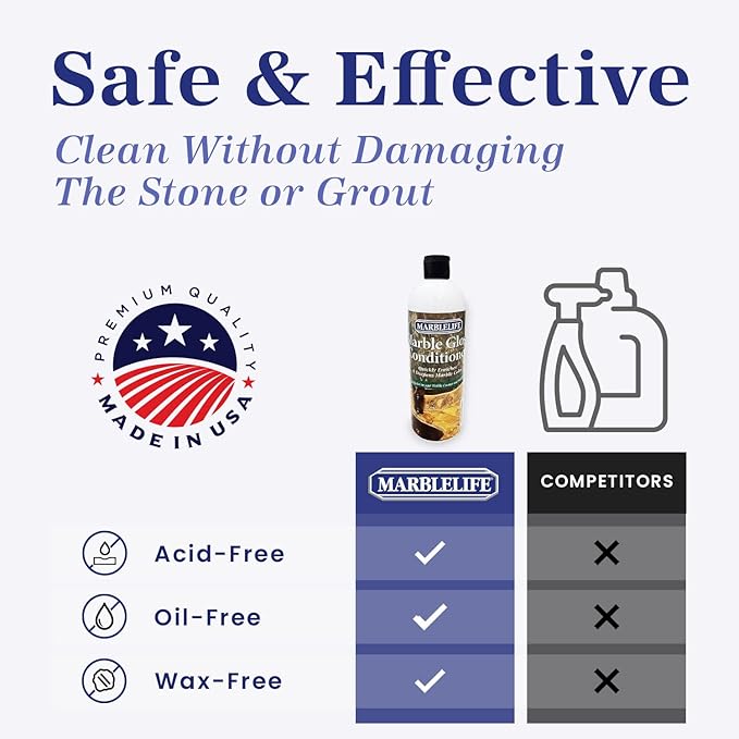 Marblelife Marble Gloss Conditioner Used For Heavy Duty Countertop Table Bar and Vanity Surfaces Easy To Use Marble Conditioner Helps Rejuvenate and Revive Surfaces 16oz