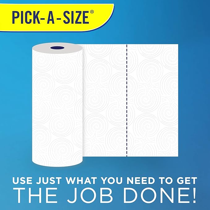 Sparkle Pick-A-Size Paper Towels 2 Rolls = 4 Regular Rolls (Pack of 24 Rolls) Everyday Value Paper Towel With Full And Half Sheets